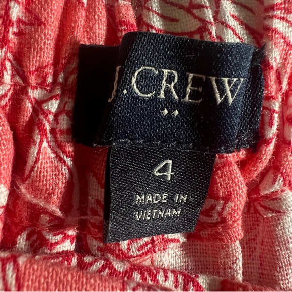 J Crew Pink Floral Linen Blend High Waisted Shorts, Size 4 w/ Front Pockets - Picture 8 of 10